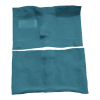 Illustration of 1964-1967 Chevrolet El Camino 4spd Bucket Seat Loop Molded Carpet - 2 Piece in 09 Medium Blue, digitally recolored from the ACC supplier photo.