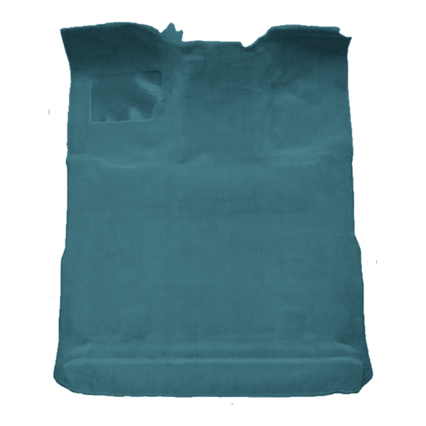 Illustration of 1980-1997 Ford F-350 Ext Cab 2WD Auto Gas Cutpile Molded Carpet - 1 Piece in 802 Blue, digitally recolored from the ACC supplier photo.