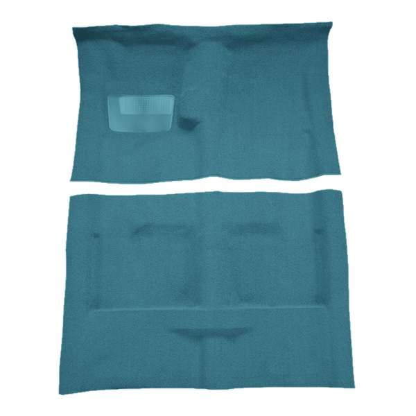 Illustration of 1962 Dodge Polara 2DR 4spd Loop Molded Carpet - 2 Piece in 09 Medium Blue, digitally recolored from the ACC supplier photo.