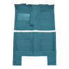 Illustration of 1963-1966 Plymouth Valiant 2DR Hardtop/Convertible 4spd Loop Molded Carpet - 2 Piece in 09 Medium Blue, digitally recolored from the ACC supplier photo.