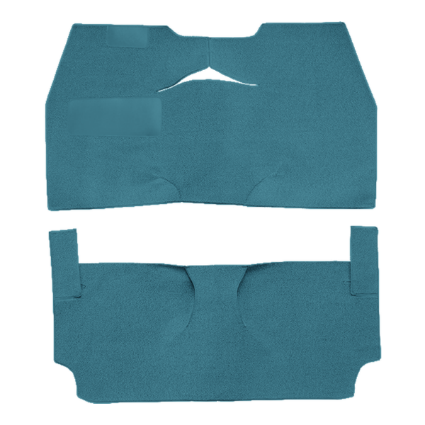 Illustration of 1949-1952 Chevrolet Styleline Deluxe 2DR Convertible Bench Seat Loop Carpet - 2 Piece in 09 Medium Blue, digitally recolored from the ACC supplier photo.