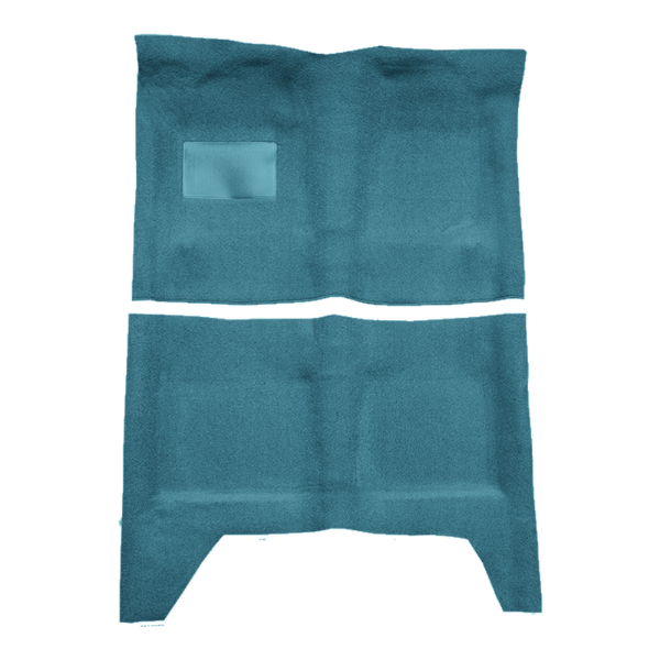 Illustration of 1967-1973 Dodge Dart 4DR Auto Loop Molded Carpet - 2 Piece in 09 Medium Blue, digitally recolored from the ACC supplier photo.