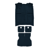 Illustration of 1984-1986 Ford Mustang Hatchback Complete Cutpile Molded Carpet - 4 Piece in 9304 Regatta Blue, digitally recolored from the ACC supplier photo.