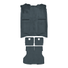 Illustration of 1987-1993 Ford Mustang Hatchback Complete Cutpile Molded Carpet - 4 Piece in 8082 Crystal Blue, digitally recolored from the ACC supplier photo.