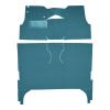 Illustration of 1955 Chevrolet Bel Air 4DR Sedan Bucket Seat Loop Carpet - 2 Piece in 09 Medium Blue, digitally recolored from the ACC supplier photo.