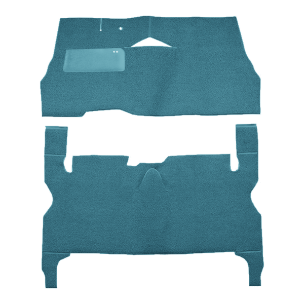 Illustration of 1955-1956 Buick Super 4DR Sedan Loop Carpet - 2 Piece in 09 Medium Blue, digitally recolored from the ACC supplier photo.