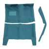Illustration of 1967-1969 Plymouth Barracuda Auto with Console Strip Pass Area Loop Molded Carpet - 3 Piece in 09 Medium Blue, digitally recolored from the ACC supplier photo.