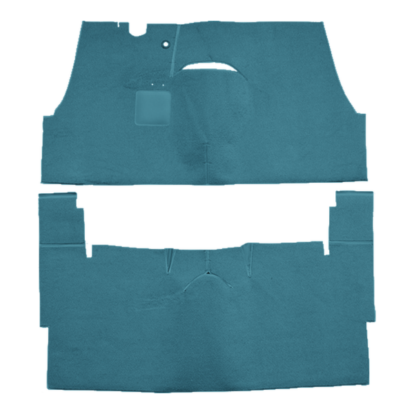 Illustration of 1954-1956 Oldsmobile 88 2DR Sedan Loop Carpet - 2 Piece in 09 Medium Blue, digitally recolored from the ACC supplier photo.