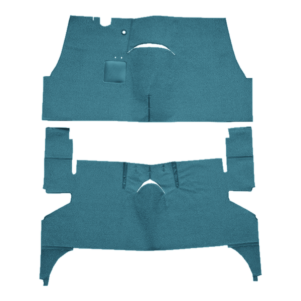 Illustration of 1955-1956 Oldsmobile Super 88 Holiday 4DR Hardtop Loop Carpet - 2 Piece in 09 Medium Blue, digitally recolored from the ACC supplier photo.