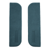 Illustration of 1975-1977 Chevrolet K5 Blazer Door Panel Inserts on Cardboard w/Vents Cutpile Carpet - 2 Piece in 7766 Blue, digitally recolored from the ACC supplier photo.