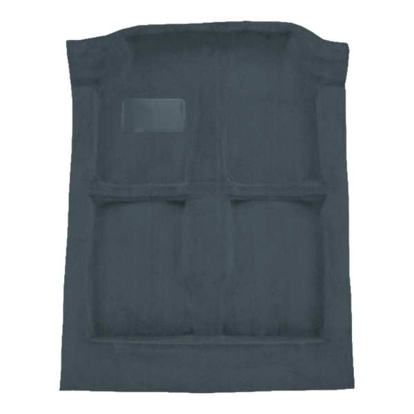 Illustration of 1985-1988 Dodge Colt 4DR Cutpile Molded Carpet - 1 Piece in 8082 Crystal Blue, digitally recolored from the ACC supplier photo.