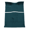 Illustration of 1974-1983 Jeep Cherokee Pass Area Cutpile Molded Carpet - 2 Piece in 818 Ocean Blue / Bright Blue, digitally recolored from the ACC supplier photo.