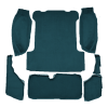 Illustration of 1974-1983 Jeep Cherokee Cargo Area Cutpile Molded Carpet - 7 Piece in 818 Ocean Blue / Bright Blue, digitally recolored from the ACC supplier photo.