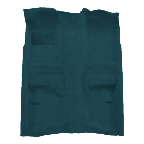 Illustration of 1978-1983 American Motors Concord 2DR Coupe/Hatchback Auto Cutpile Molded Carpet - 1 Piece in 818 Ocean Blue / Bright Blue, digitally recolored from the ACC supplier photo.