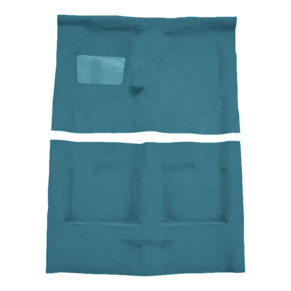 Illustration of 1963 Dodge 440 2DR/4DR 4spd Loop Molded Carpet - 2 Piece in 09 Medium Blue, digitally recolored from the ACC supplier photo.