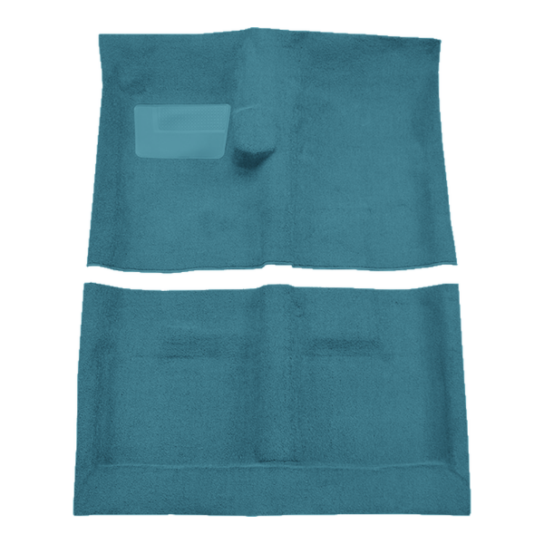 Illustration of 1964 Dodge 440 2DR/4DR 4spd Loop Molded Carpet - 2 Piece in 09 Medium Blue, digitally recolored from the ACC supplier photo.
