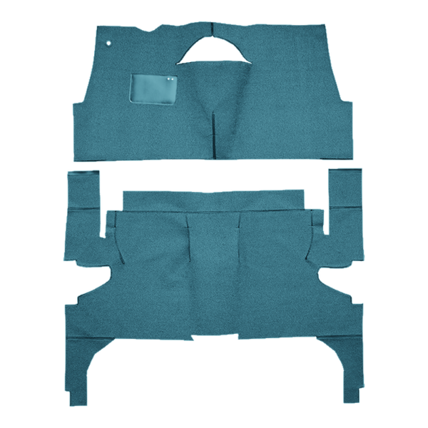Illustration of 1958 Buick Super 4DR Hardtop Loop Carpet - 2 Piece in 09 Medium Blue, digitally recolored from the ACC supplier photo.