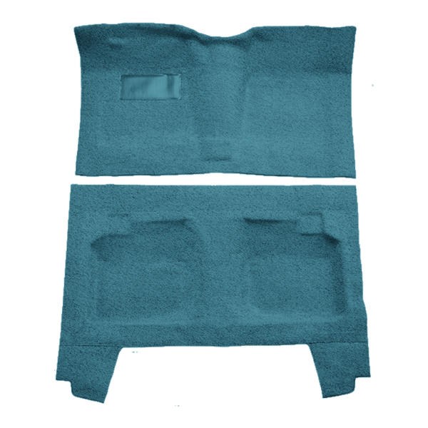Illustration of 1959-1960 Chevrolet Biscayne 4DR Sedan Full Loop Molded Carpet - 2 Piece in 09 Medium Blue, digitally recolored from the ACC supplier photo.