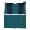 Illustration of 1971 Ford Torino GT 2DR Hardtop/Fastback 4spd with 2 Bright Blue Inserts Loop Molded Carpet - 2 Piece in 17 Bright Blue, digitally recolored from the ACC supplier photo.