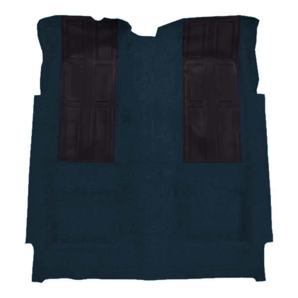 Illustration of 1972-1973 Ford Torino GT with 2 Dark Blue Inserts 2DR Auto Loop Molded Carpet - 1 Piece in 07 Dark Blue, digitally recolored from the ACC supplier photo.