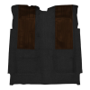 Illustration of 1972-1973 Ford Torino ACC Loop molded carpet in 01 Black with Dark Brown inserts, digitally recolored from the ACC supplier photo