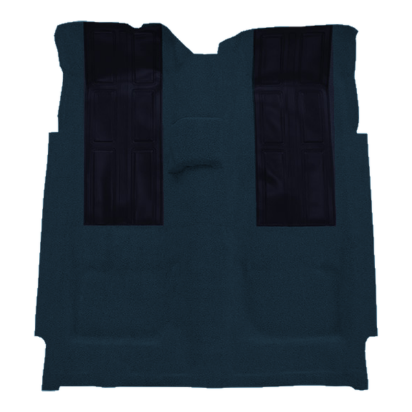 Illustration of 1972-1973 Ford Torino GT with 2 Dark Blue Inserts 2DR 4spd Loop Molded Carpet - 1 Piece in 07 Dark Blue, digitally recolored from the ACC supplier photo.