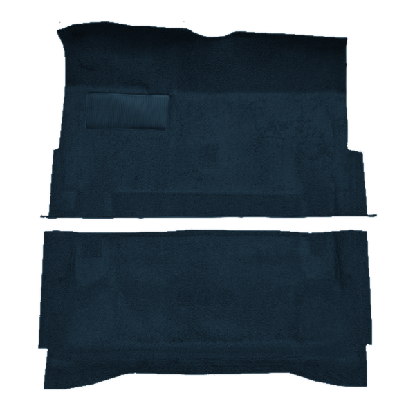 Illustration of 1967-1970 Cadillac Eldorado Loop Molded Carpet - 2 Piece in 07 Dark Blue, digitally recolored from the ACC supplier photo.
