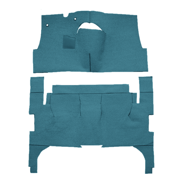 Illustration of 1958 Oldsmobile 98 4DR Sedan Loop Carpet - 2 Piece in 09 Medium Blue, digitally recolored from the ACC supplier photo.