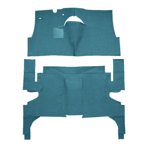 Illustration of 1958 Oldsmobile Dynamic 88 4DR Hardtop Loop Carpet - 2 Piece in 09 Medium Blue, digitally recolored from the ACC supplier photo.