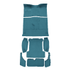 Illustration of 1963-1973 Jeep Wagoneer Complete Loop Molded Carpet - 9 Piece in 09 Medium Blue, digitally recolored from the ACC supplier photo.