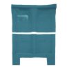 Illustration of 1966-1967 Dodge Charger Auto without Console Strips Pass Area Loop Molded Carpet - 2 Piece in 09 Medium Blue, digitally recolored from the ACC supplier photo.