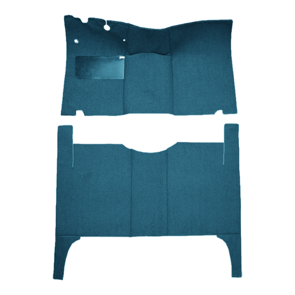 Illustration of 1952-1954 Mercury Monterey 4DR Sedan Loop Carpet - 2 Piece in 06 Ford Blue, digitally recolored from the ACC supplier photo.
