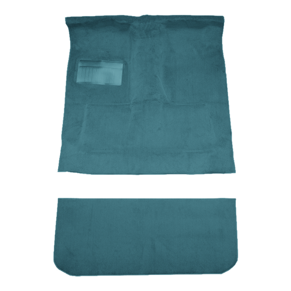 Illustration of 1978-1979 Dodge D150 Li'l Red Express Reg Cab Auto Complete Cutpile Molded Carpet - 2 Piece in 802 Blue, digitally recolored from the ACC supplier photo.