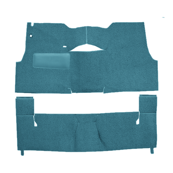 Illustration of 1955 Chevrolet Sedan Delivery 2DR Sedan Bench Seat Loop Carpet - 2 Piece in 09 Medium Blue, digitally recolored from the ACC supplier photo.