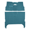 Illustration of 1957 Chevrolet Bel Air 4DR Sedan Bucket Seat Loop Carpet - 2 Piece in 09 Medium Blue, digitally recolored from the ACC supplier photo.