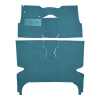 Illustration of 1957 Chevrolet Bel Air 4DR Hardtop Bucket Seat Loop Carpet - 2 Piece in 09 Medium Blue, digitally recolored from the ACC supplier photo.