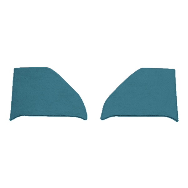 Illustration of 1960-1963 Chevrolet C10 Pickup Loop Kick Panel Inserts with Cardboard - 2 Piece in 09 Medium Blue, digitally recolored from the ACC supplier photo.