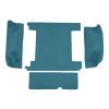 Illustration of 1966-1973 Ford Bronco 2 Gas Tanks with Tailgate Lock Cargo Area Loop Molded Carpet - 4 Piece in 09 Medium Blue, digitally recolored from the ACC supplier photo.