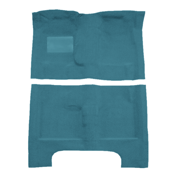 Illustration of 1967 Dodge Dart 2DR Hardtop/Convertible 4spd with Tails Loop Molded Carpet - 2 Piece in 09 Medium Blue, digitally recolored from the ACC supplier photo.