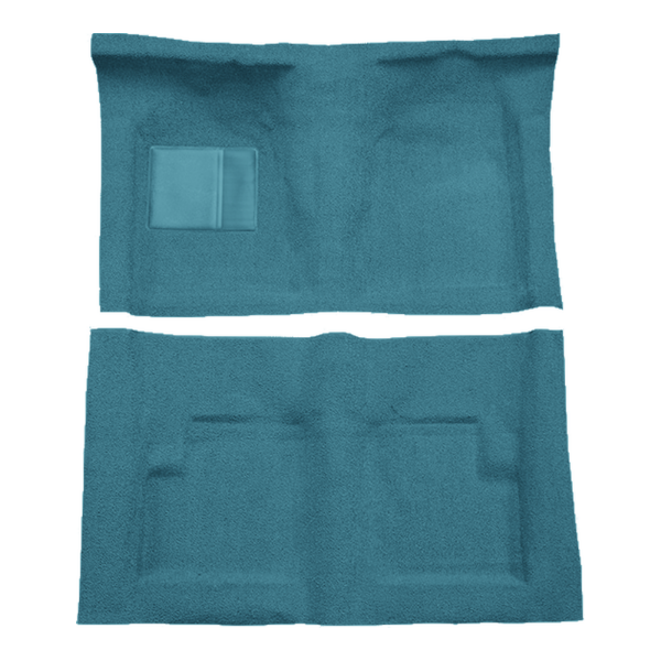 Illustration of 1968-1969 Mercury Montego 2DR Convertible Auto Column Shift Loop Molded Carpet - 2 Piece in 09 Medium Blue, digitally recolored from the ACC supplier photo.