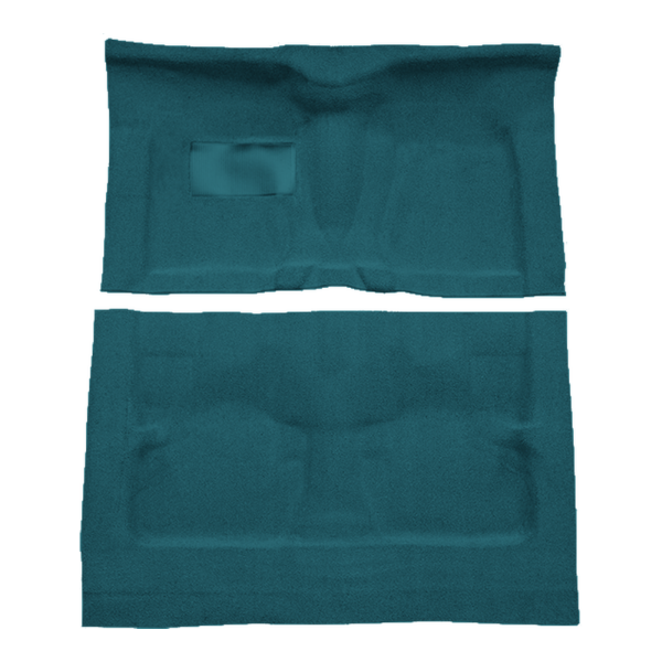Illustration of 1961-1964 Oldsmobile 98 4DR Loop Molded Carpet - 2 Piece in 17 Bright Blue, digitally recolored from the ACC supplier photo.