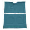 Illustration of 1961-1964 Buick LeSabre 2DR Loop Molded Carpet - 2 Piece in 09 Medium Blue, digitally recolored from the ACC supplier photo.