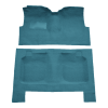 Illustration of 1959-1960 Cadillac DeVille 2DR Coupe/Convertible Loop Molded Carpet - 2 Piece in 09 Medium Blue, digitally recolored from the ACC supplier photo.