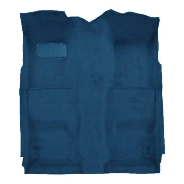 Illustration of 1972-1978 American Motors Gremlin Pass Area Cutpile Molded Carpet - 1 Piece in 812 Royal Blue, digitally recolored from the ACC supplier photo.