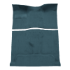 Illustration of 1984-1991 Jeep Grand Wagoneer Pass Area Cutpile Molded Carpet - 2 Piece in 7766 Blue, digitally recolored from the ACC supplier photo.