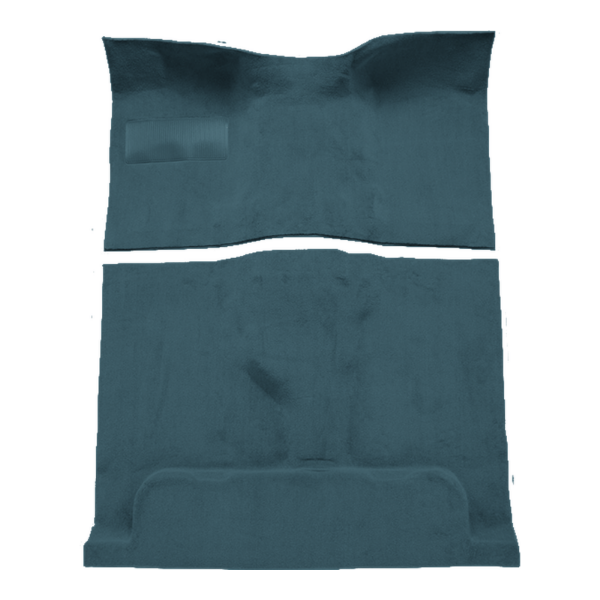 Illustration of 1984-1991 Jeep Grand Wagoneer Pass Area Cutpile Molded Carpet - 2 Piece in 7766 Blue, digitally recolored from the ACC supplier photo.