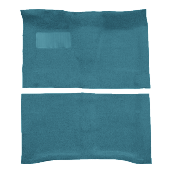 Illustration of 1964-1967 Oldsmobile 442 2DR Auto Loop Molded Carpet - 2 Piece in 09 Medium Blue, digitally recolored from the ACC supplier photo.