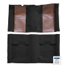 Illustration of 1971-1973 Ford Mustang ACC Nylon molded carpet in 601 Black with Ginger inserts, digitally recolored from the ACC supplier photo