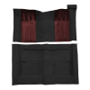 Illustration of 1969-1971 Ford Torino ACC Loop molded carpet in 01 Black with Maroon inserts, digitally recolored from the ACC supplier photo