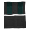 Illustration of 1969 Ford Torino ACC Loop molded carpet in 01 Black with Aqua inserts, digitally recolored from the ACC supplier photo